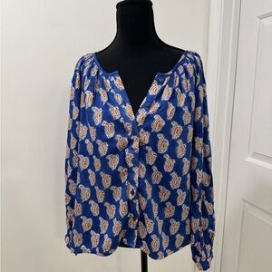 Blue Paisley Women's Top
